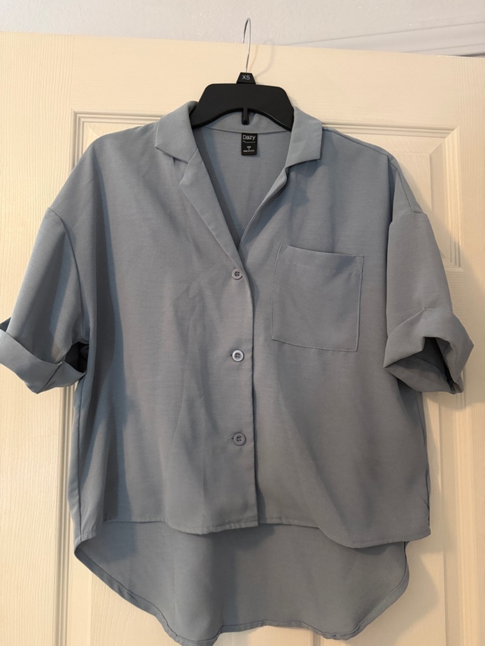 Women’s Button-Up Shirt in Dusty Blue